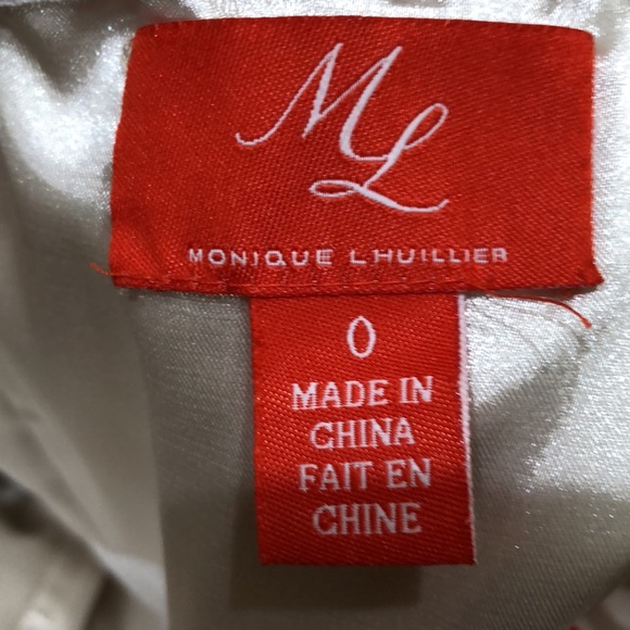 Monique Lhullier Wedding Dress Size 0P 0 Petite Cream Pleated Lace One Shoulder - Picture 8 of 13